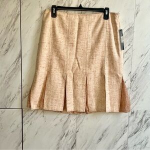 NEW Elie Tahari Pigalle Pleated Tweed Silk Midi Skirt SZ 8P